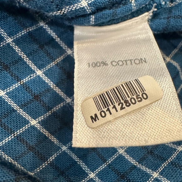 J Jill 100% Cotton Tunic Button Down Blue Plaid Flannel Feel Pockets - Picture 11 of 12